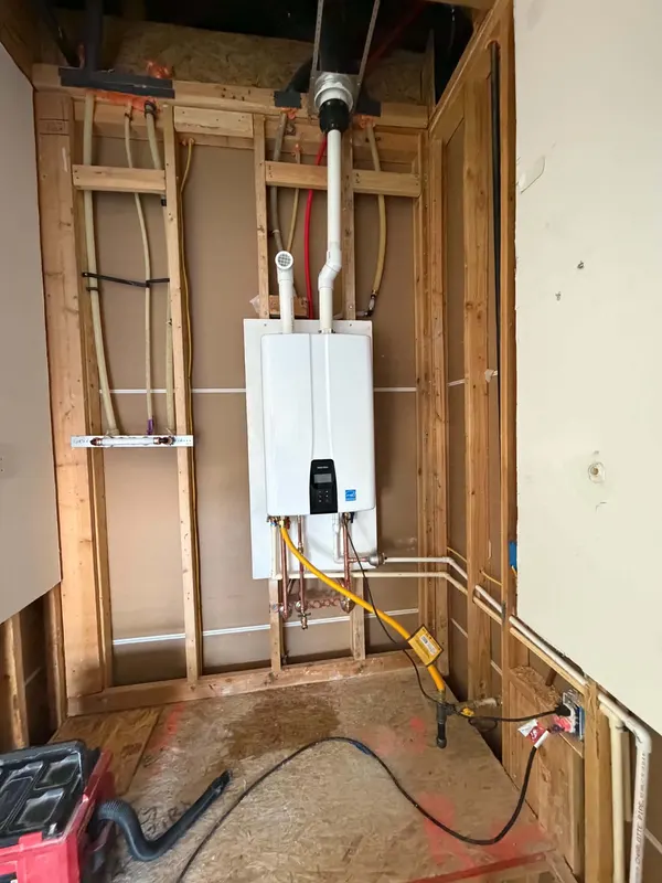 Tankless installation in progress
